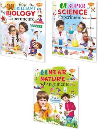 सेट ऑफ 3 साइंस लर्निंग बुक्स, 61 ब्रिलिएंट बायोलॉजी एक्सपेरिमेंट्स, 61 सुपर साइंस एक्सपेरिमेंट्स एंड 61 नियर नेचर एक्सपेरिमेंट्स (फोर कलर)