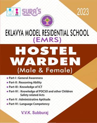 SURA`S Eklavya Model Residential School (EMRS) Hostel Warden(Male And Female) Exam Book Guide - English Medium 2023