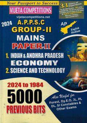 APPSC Group II Mains Paper II - India And Andhra Pradesh Economy And Science And Technology ( From 1984 To 2024 - 5000 Previous Bits ) [ ENGLISH MEDIUM ]