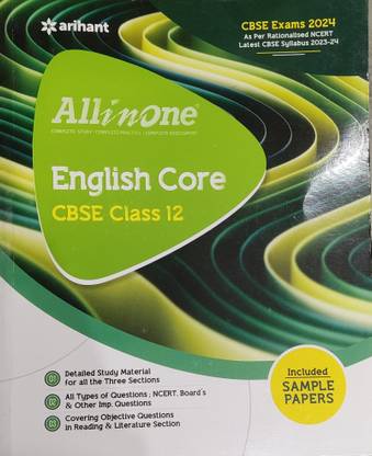 Arihant All In One Class 12 CBSE English Course Arihant All In One Exam 2024 CBSE Syllabus 23 24 And Sample Paper All Question Bihar Board NCERT All Type