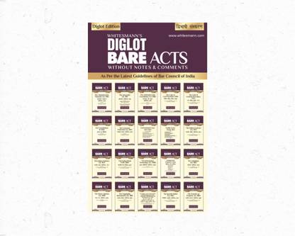 Set Of 20 Books All India Bare ExaminationDiglot Bare Act Set Of 20 Bare Acts Withouts Notes And Comments