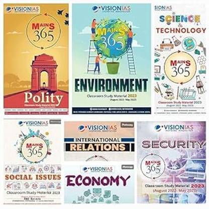 Vision IAS Mains 365 Polity,Science And Tech,Environment,Economy,Security,International Relation & Social Issues 2023 Photocopy