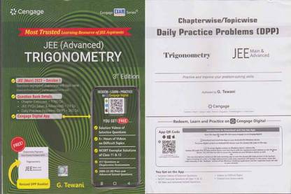 Cengage Jee (Advanced) Trigonometry [3 Rd Edition] With Chapterwise / Topicwise Daily Practice Problems By G. Tewani