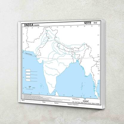 SMALL - 100 India RIVER OUTLINE MAP FOR SCHOOL | India River Map For School