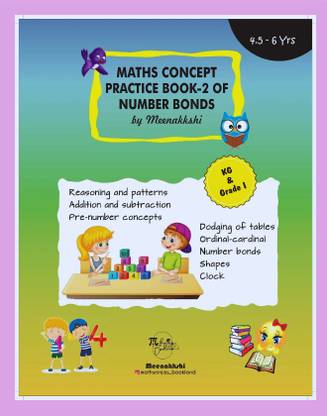 Math Concept Practice Book-2 Of Number Bonds For Ukg/ Kg2/ Kindergarten| Addition And Subtraction Activity Worksheets| Pre Number Concepts| Dodging Of Tables | Ordinal- Cardinal & Clock| Reasoning & Patterns Mental Math Workbook | Cbse/icse 4-5-6 Years Kids| By Mathsninjas Bookland