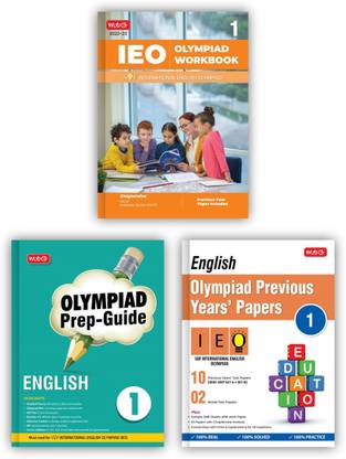 SOF International English Olympiad (IEO) Work Book, Prep-Guide & Previous Years Papers With Mock Test Paper Class 1 - IEO Olympiad Books For 2022-23 Exam (Set Of 3 Books)