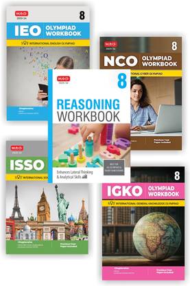 Class 8: MTG Olympiad Workbook And Reasoning Book Combo For IEO-NCO-IGKO-ISSO (Set Of 5 Books) - SOF Olympiad Preparation Books For 2023-2024