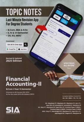 Financial Accounting-II B.Com I-Year II-Sem (Common To All Courses) As Per The Latest (2019-20) Syllabus (CBCS)(DSC-201) Revised & Updated 2025 Edition