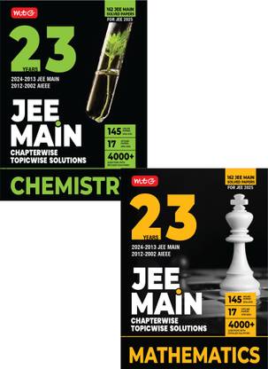 MTG 23 Years JEE MAIN Chapterwise Topicwise (2024-2002) Previous Years Solved Question Papers (PYQs) Chemistry & Mathematics (Set Of 2 Books) - JEE Main PYQ Books For 2025 Exam (162 JEE Main ONLINE & OFFLINE Papers)