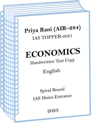 IAS Topper 2021 Priya Rani AIR–284 Economics Handwritten Copy In English For UPSC Mains