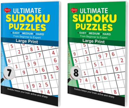 Sudoku Puzzles | Easy, Medium, Hard 7 & 8, Pack Of 2