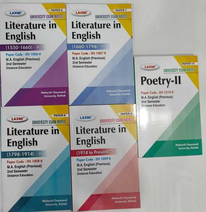 M.A. English 2nd Semester Pack Of 5 Books Literature In English Poetry-2