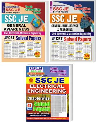 (English Medium) Book Set Of 3 Ssc Je Solved Papers(General Awareness/general Intelligence & Reasoning(Civil,electrical & Mechanical Engineering)/ssc Je Electrical Engineering Chapterwise Solved Papers)