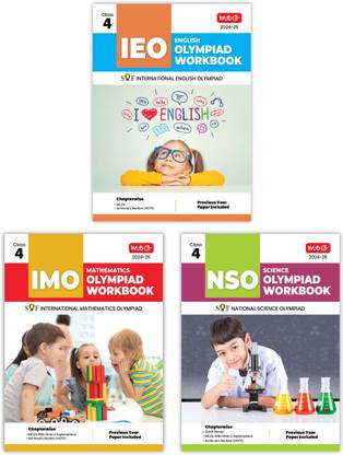 MTG NSO-IMO-IEO (Science, Mathematics & English) Olympiad Workbook Combo Class-4 (Set Of 3 Books) | MCQs, Previous Years Solved Paper & Achievers Section - SOF Olympiad Preparation Books For 2024-25 Exam