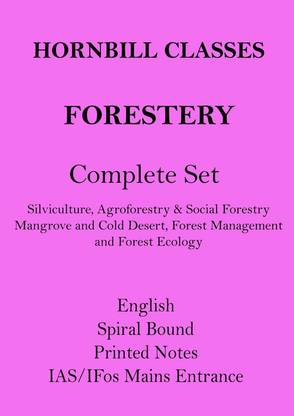 Hornbill Forestry Optional Printed Notes Of Paper 1 And 2 In English For IAS Mains