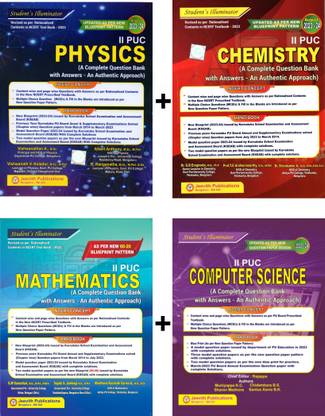Jeevith 2nd PUC -PHYSICS. CHEMISTRY. MATHEMATICS. COMPUTER SCIENCE.|Set Of 4 Books|Student's Illuminators - A Complete Question Bank With Answers - An Authentic Approach|For 2023-24|