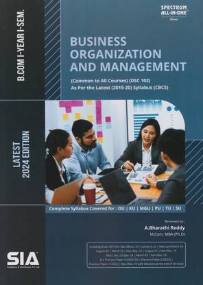 Business Organization And Management (Common To All Courses) B.Com I-Year I-Sem As Per The Latest (2019-20) Syllabus (CBCS) (DSC-102) Latest 2024 Edition