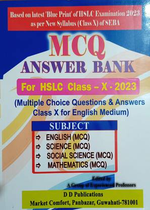 MCQ Answer Bank For HSLC Class-X -2023 (English Medium)