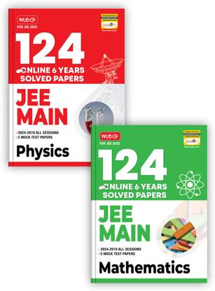 MTG 124 JEE Main Physics, Mathematics Online (2024-2019 All Session) 6 Previous Years Solved Papers (PYQ) For 2025 Exam | Get Free Access Of Smart Book With 5 Mock Test Paper (Set Of 2 Books)