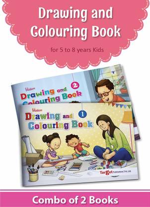 Blossom Drawing And Colouring Practice Books For Kids | 5 To 8 Year Old | Learn How To Draw Easily With Step By Step Instructions | Pencil Drawing Techniques For Children | Level 1 And 2 - Set Of 2 Books