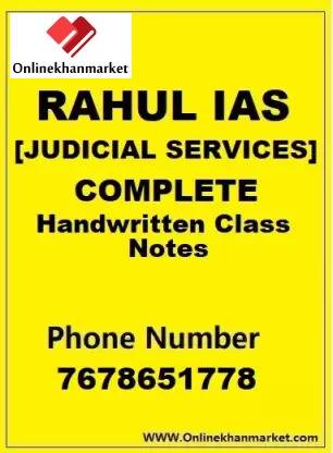 Rahul IAS LAW Optional Handwriting Class Notes For IAS, PCS And Judicial Services