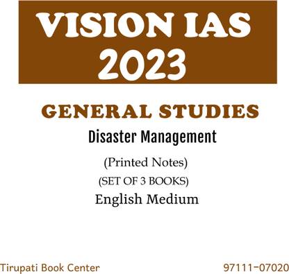 Vision IAS Disaster Management General Studies Printed Notes English Medium Set Of 3 Books Photocopy 2023