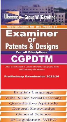 Examiner Of Patents And Designs CGPDTM Recruitment 2023-24 (Group A Posts) (6 Books) Preliminary And Mains Examination