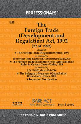 Foreign Trade (Development And Regulation) Act, 1992 Alongwith Foreign Trade (Regulation) Rules, 1993