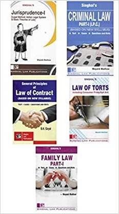 SINGHAL- 1st Semester [DU] Combo Of 9 Books: Dukki & Bare Acts Delhi University (Law Of Torts,Law Of Contract,Family Law-I,Jurisprudence-I,Criminal Law-I & BARE ACT (IPC, CONTRACT, HINDU & MUSLIM) [Paperback] SINGHAL, Mayank Madhav, B.K. Goyal, BAREACT