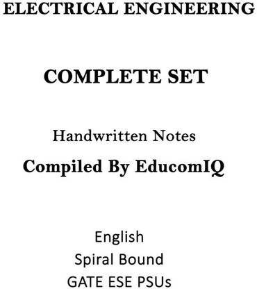 Complete Electrical Engineering Handwritten Notes By Toppers' For ESE GATE