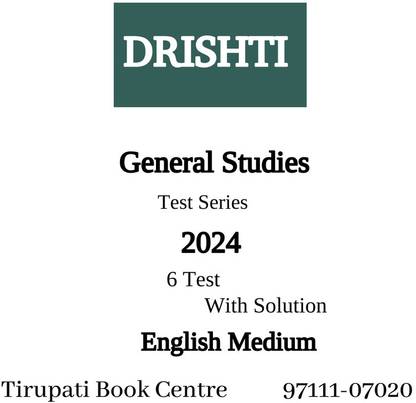 DRISHTI General Studies Prelims Test Series 2024 Latest 6 Test With Solution English Medium Civil Service Preparation Photocopy 2024