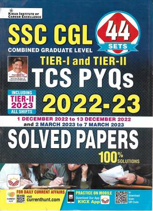 SSC CGL TIER-1 AND TIER-2 TCS PYQs SOLVED PAPERS (44 SETS)