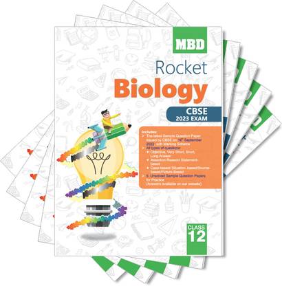 MBD Rocket Sample Papers Class 12 Maths, Physics, Chemistry, English Core, Biology For CBSE Board Exams 2023 (Set Of 5 Books)