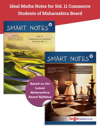Std 11th Mathematics And Statistics 1 & 2 | Smart Notes |Std 11 Maths Book | FYJC Maths Guide | Commerce Maharashtra State Board | Based On Std 11th New Syllabus | Also Includes Practice Problems, MCQs, Activity Based Questions And Smart Check | Set Of 2 Books