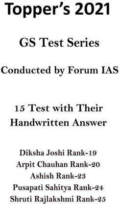 Toppers 2021 GS Tests Copy By Forum IAS For Mains