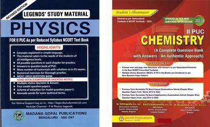 2nd PUC -LEGEND PHYSICS + JEEVITH CHEMISTRY|Set Of 2 Books|As Per NCERT Syllabus|For 2023-24|