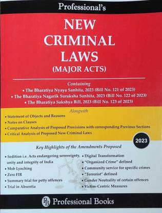 NEW CRIMINAL LAWS (MAJOR ACTS) By Professional Books