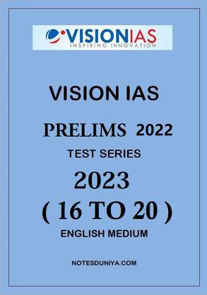 Vision Ias Prelims Test Series 16 To 20 English Medium 2023
