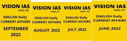 Vision Ias Daily Current Affairs June-July-August-September 2022 (Photocopy)
