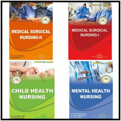 GNM Second Year 4 Books Set In English (Medical Surgical Nursing 1, Medical Surgical Nursing 2, Mental Health Nursing , Child Health Nursing)
