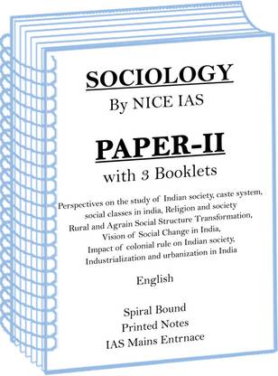 Paper-II Book 1 To 3 Nice IAS Sociology Optional Printed Notes For UPSC Mains