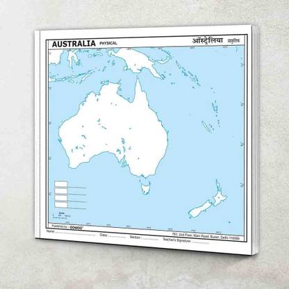 100 Australia Physical Outline Map For School