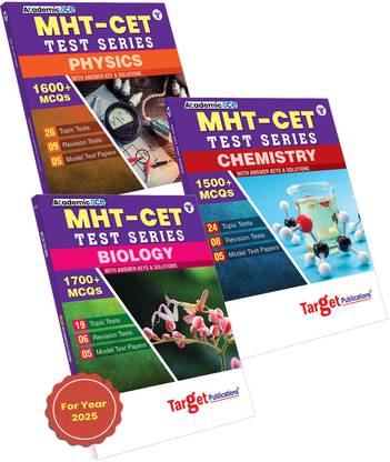 MHT CET Books| MHT-CET Physics, Chemistry & Biology Test Series | (PCB) Books For Pharmacy Entrance Exam | Includes Answers & Solutions In Topic Tests, Revision Tests & Model Test Papers | 4810 MCQ's | 3 Books