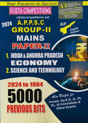 APPSC Group-II Mains Paper-II Indian & AP Economy & Science And Technology 2024 To 1984 5000 Previous Bits (English Medium)