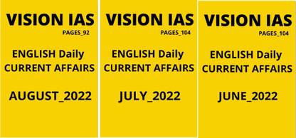 Vision Ias Daily Current Affairs June-July-August 2022