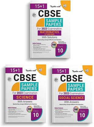Together With Class 10 Cbse 15+1 Sample Papers 3 Subjects (Math Standard + Science +socialscience)