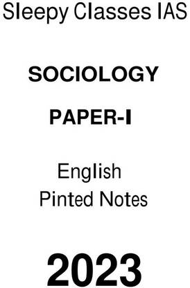 Sleepy IAS Sociology Optional Printed Notes Of Paper 1 English For Mains 2023