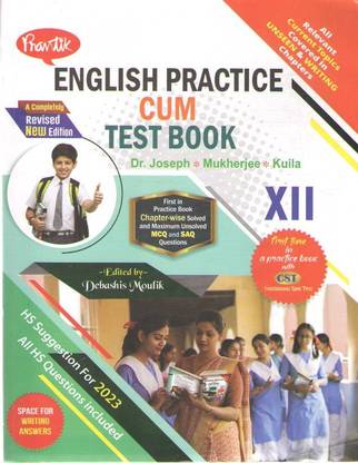 Prantik English Practice Cum Test Book For Class - 12, By Dr. Joseph, Mukherjee, & Kuila