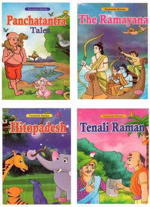 RG-Panchatantra Tales + The Ramayana + Hitopadesh + Tenali Raman | Combo Pack Of Four Most Popular Folklore Story Books For Children