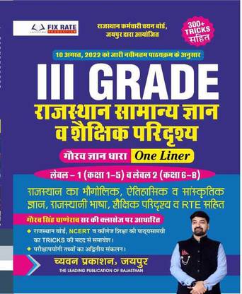 Iii Grade Rajasthan Samanya Gyan Avam Shekshik Paridrashya One Liner